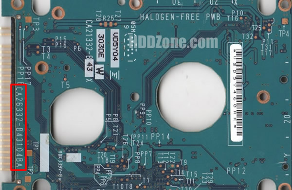 CA26332-B43104BA Fujitsu Harddisk kontrol devre mantık kartı